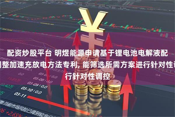 配资炒股平台 明煜能源申请基于锂电池电解液配比调整加速充放电方法专利, 能筛选所需方案进行针对性调控